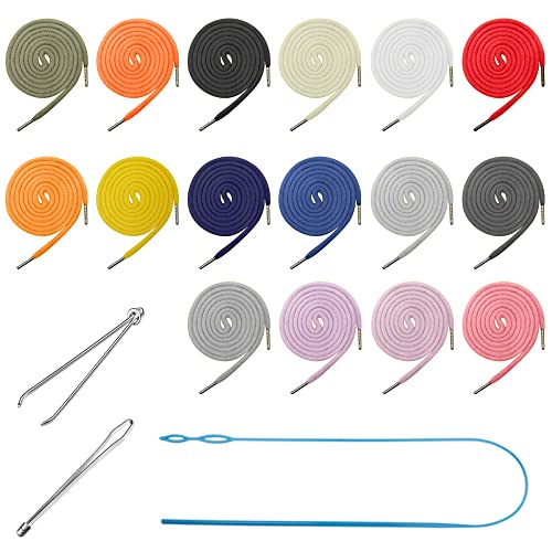 Lot de 16 cordons de serrage de rechange, cordon de serrage de rechange avec 3 enfile-cordon de serrage de rechange pour pantalons de survêtement et shorts (multicolore)