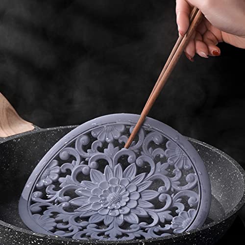 Tenoc Thick Silicone Trivet Mats For Hot Pots & Pans, Heat Resistant & Non-Slip Holder For Dishes & Cookware, Multi-Use Kitchen Countertop Table Hot Pads Teapot Coaster 7.87 Inch, Set Of 3, Green #TOP2