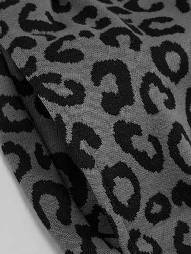 Image of CIDER Women Leopard Print Wide Leg Lounge Pants Sweatpants Elastic Waist Casual Trousers with Pockets