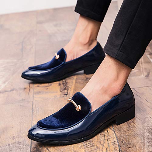 Patent Leather Glossy Pointed Toe Dress Loafers for Men with Metal Buckle Slip On Business Formal Shoes for Wedding Banquet Party or Evening Outfits3