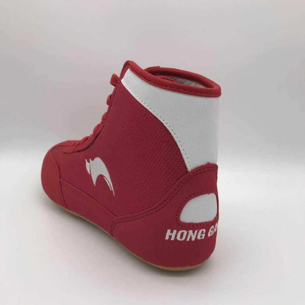 ボクシングシューズ レスリングシューズ コンバットスポーツ重量挙げ用軽量ボクシングブーツ レスリングブーツ、滑り止めと レスリングシ