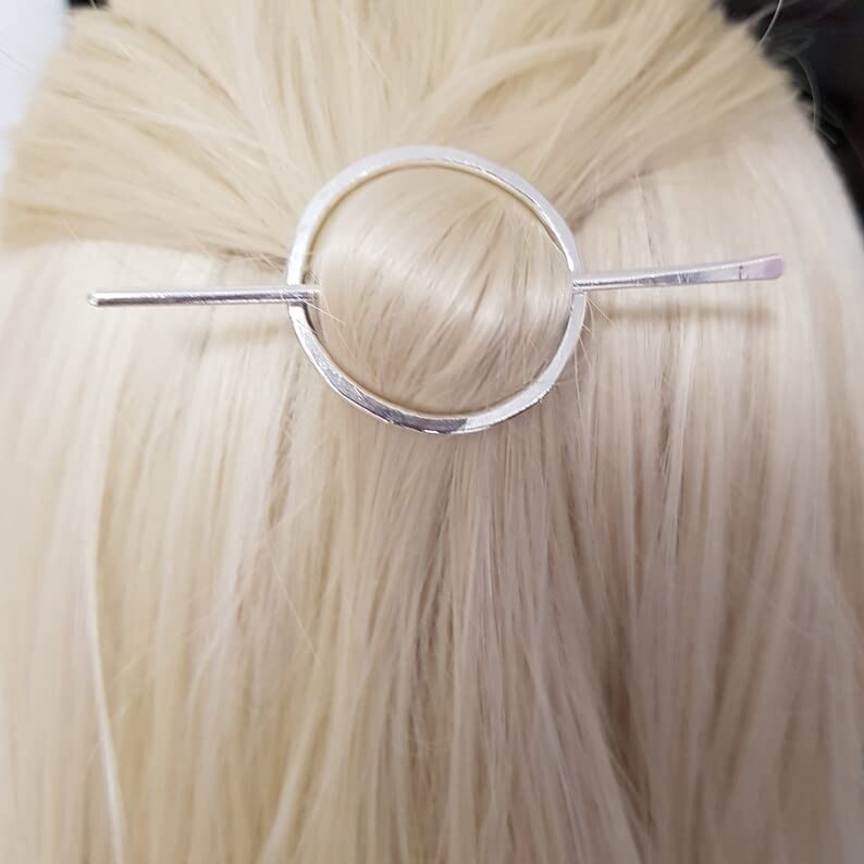 925 Sterling Silver, Sterling Silver Hair Pin, Shawl Pin, Boho Style, Jewelry For Her, Versatile Open Circle Hair Accessory, Hair Jewelry, Pin For Hair, Perfect for summer Hair clip, Gift For Her
