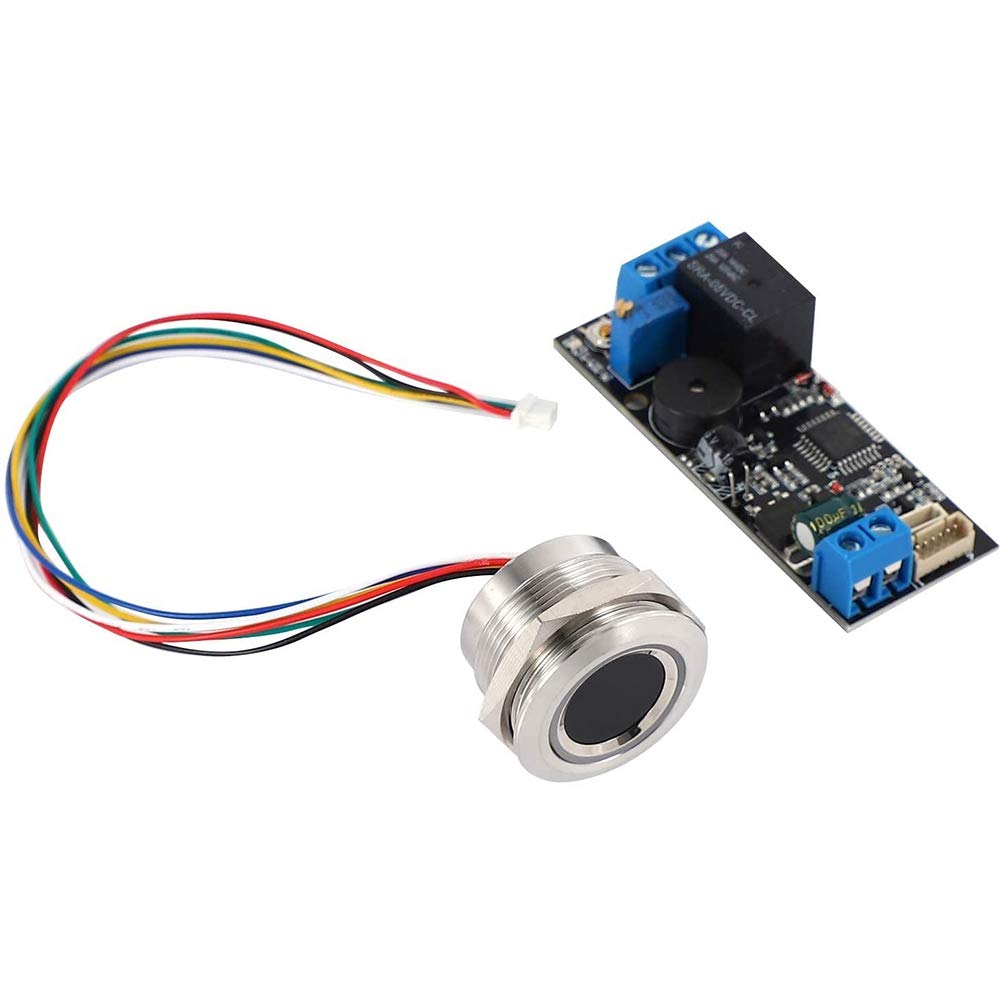 K202 DC12V placa de control de huellas dactilares de baja potencia + Módulo de huellas dactilares R503 Módulo de Reconocimiento de huellas dactilares redonda