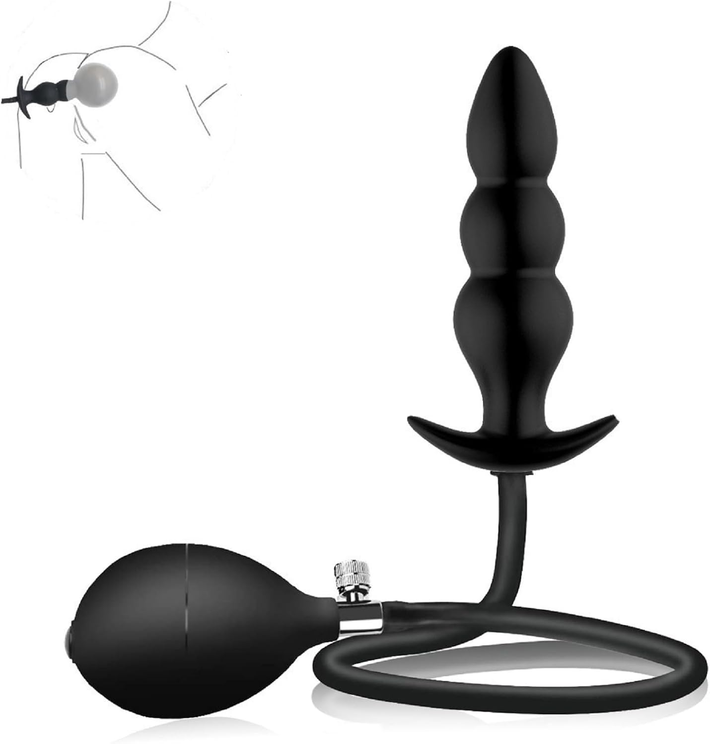 Sm Silicone Anal Trainer Adult Sex Toy Inflatable Anal Plug Unisex Butt Game Sex Toy Stimulator for Couple Prostate Massage & Pleasure