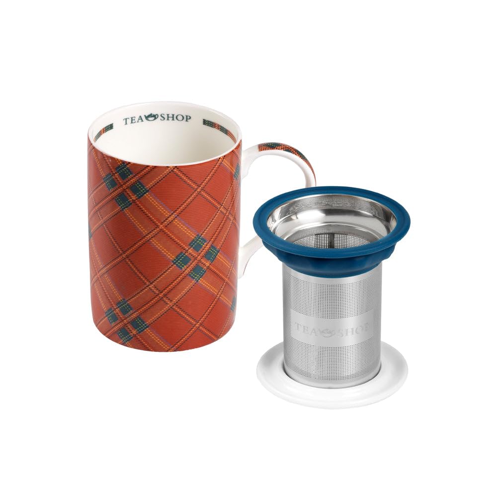 TEA SHOP - Tazza da Tè con filtro e coperchio - Tazza Classic Kilt - Tazza con infusore per tè