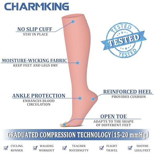 Image of Compression Socks (7 Pairs), 15-20 mmhg is BEST Graduated Athletic & Medical for Men & Women, Running, Flight, Travel, Nurses, Pregnant - Boost Performance, Blood Circulation
