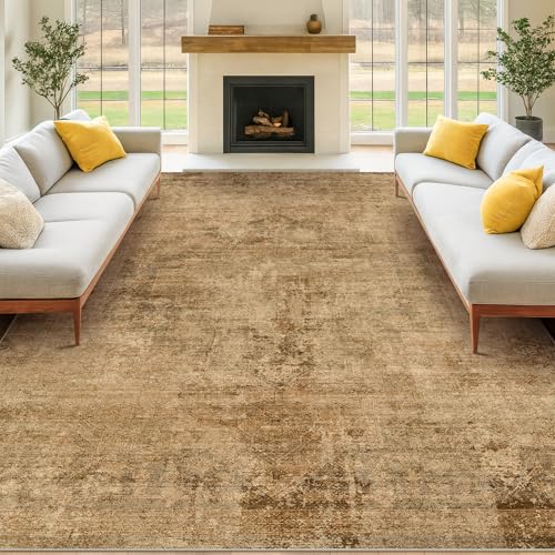 Hazo Haus Farmhouse 8x10 Rugs for Living Room - Brown