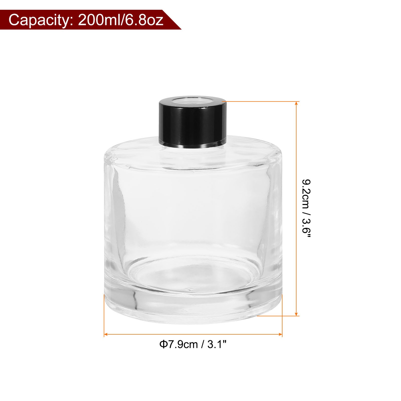 HARFINGTON 200ml/6.8oz Empty Glass Diffuser Bottle 3.6