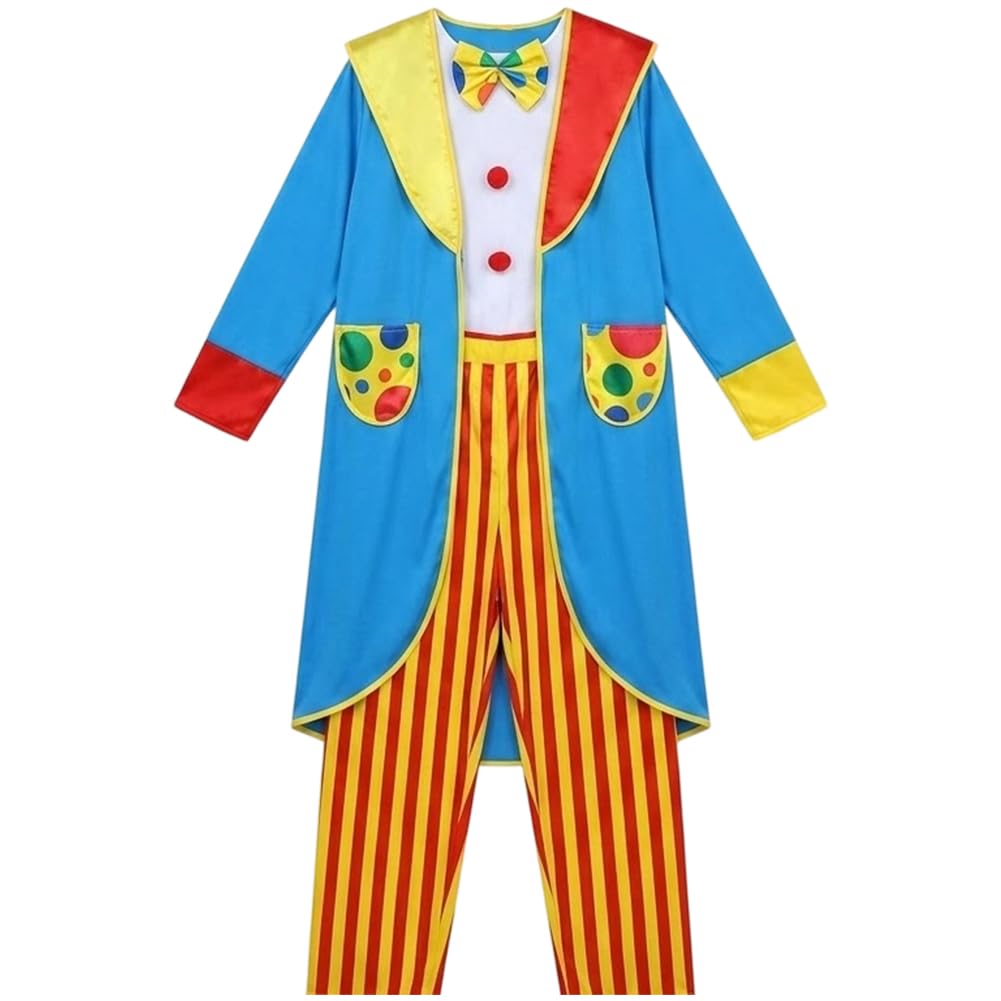 Muteitt Clown Costume Set Halloween Cosplay Clown Costume Accessories Clown Fancy Dress Outfit Circus Carnival Party Cosplay Costumes for Adult