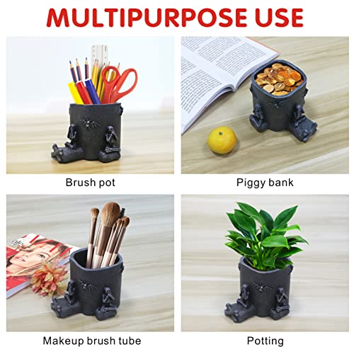 Pot à crayons squelette avec support de téléphone, cadeau gothique idéal - 7