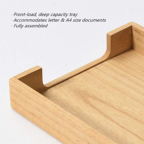 Kirigen Wood Letter-Size Tray Single-Tier (Tp-Na)- Wooden Tones Collection Front-Load Documents Tray For Office Desktop Organizer - Desk Magazine, File, Folder, Paper Holder Natural #TOP1