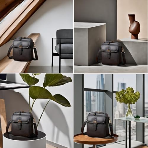 Women Leather Crossbody Handbag Purse with Adjustable Strap Overflap Snap Closure Tote Bag Multi-Slot Shoulder Bags2