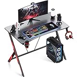 Motpk Gaming Desk 39 inch PC Computer Desk, Home Office Desk Workstation with Carbon Fiber Surface,...