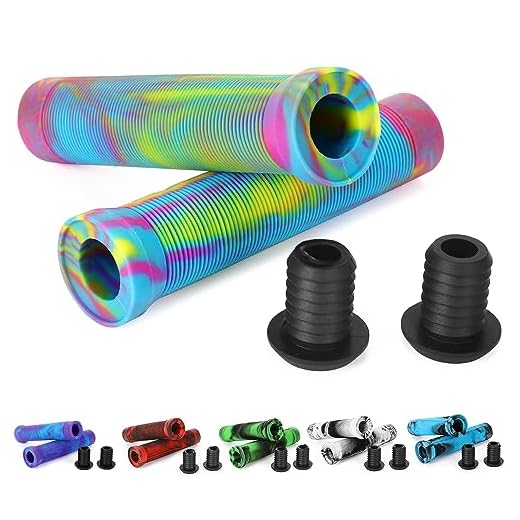145mm Scooter BMX Lenkergriffe Weiche rutschfeste flanschlose Longneck Griffe für Pro Stunt Scooter Bars BMX Bikes Bars (Rainbow)