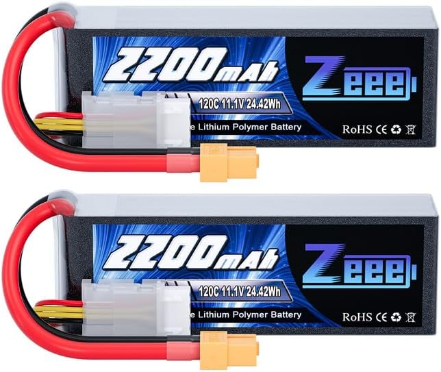 Zeee 3S 120C 2200mAh 11.1V Batería Lipo con enchufe XT60 RC Graphene Lipo para FPV Drone Quadcopter Helicóptero Avión RC Barco RC Car RC Modelos (2