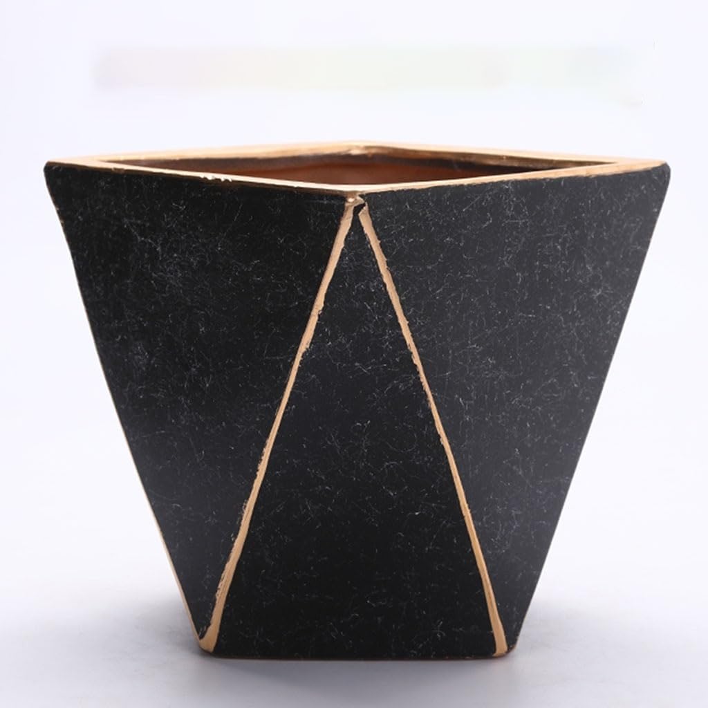 ARINAL Doniczka 20 cm ceramiczna doniczka na kwiaty prosta nowoczesna domowa stolik kawowy biurko dekoracyjna geometryczna doniczka na kwiaty doniczka do wnętrz (kolor: B, rozmiar: S)