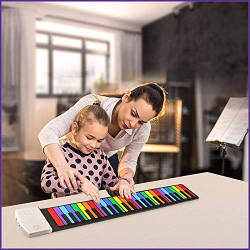 HMTOHL Roll Up Piano 49 Touches Silicone Portable Pliable coloré Doux Clavier électronique Piano Arc-en-Ciel clé… - Les Beatles, Paul McCartney, John Lennon, RIngo Starr, George Harrison HMTOHL Roll Up Piano 49 Touches Silicone Portable Pliable coloré Doux Clavier électronique Piano Arc-en-Ciel clé… – Image 3