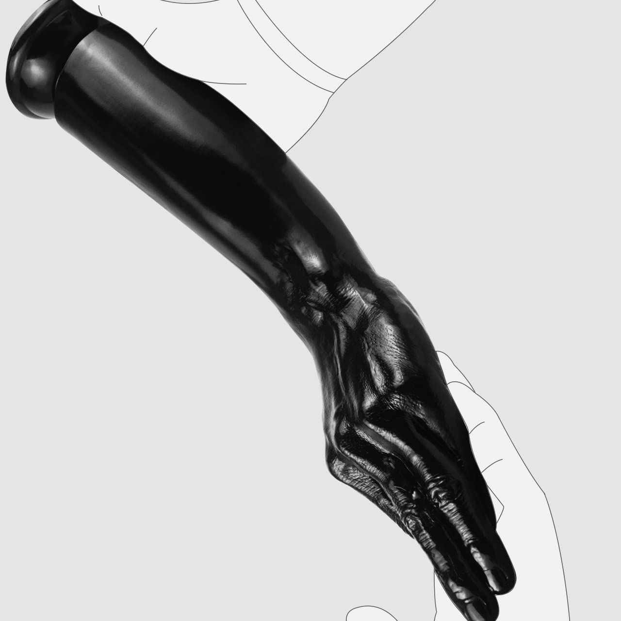FAAK XXL masturbazione con la mano dildo fantasia,13'' dildo da dito realistico inseribile per una masturbazione più profonda,giocattoli erotici adulti fetish per l'orgasmo vaginale e anale (nero)