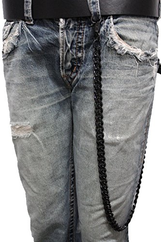 TFJ Men Fashion Wallet Thick Chain Chunky Links Black Metal Strand Jeans Long Keychain Fashion Jewelry3