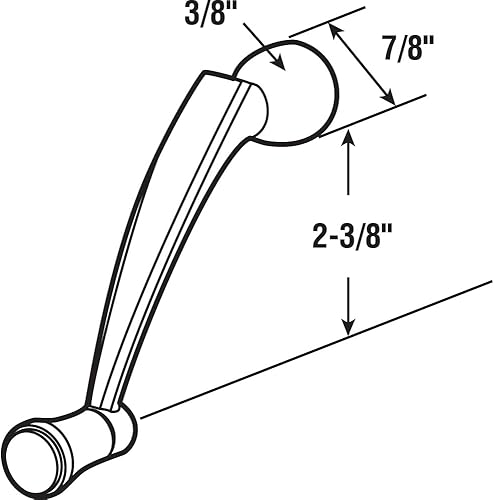 Miniatura 2 de Prime-Line H 3957 Manivela blanca, 38 de pulgada, zócalo especial de ranura profunda, se adapta a ventanas Pella (paquete individual)