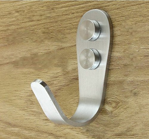Preisvergleich Produktbild Beddingleer 10er-Set Hakenleiste Kleiderhaken Edelstahl Rostfrei Handtuchhalter Garderobenhaken Wandhaken Mehrzweckhaken Gebürstet für Mäntel, Hüte, Bademäntel, Handtücher Dicke: 3mm