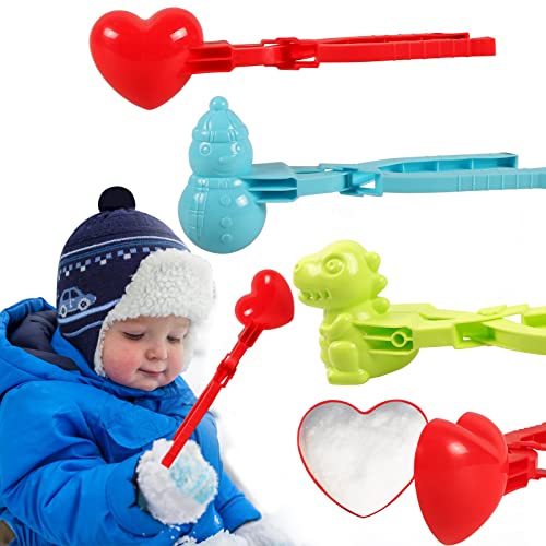 Schneeball Maker Winter 3 Stück Schneeball Form Spielzeug, Sandball Schneeball Clip Kunststoff Kinder Outdoor Spielzeug für Winterkinder Zum Spielen Mit Schneespielzeug (3 Stück) Cover
