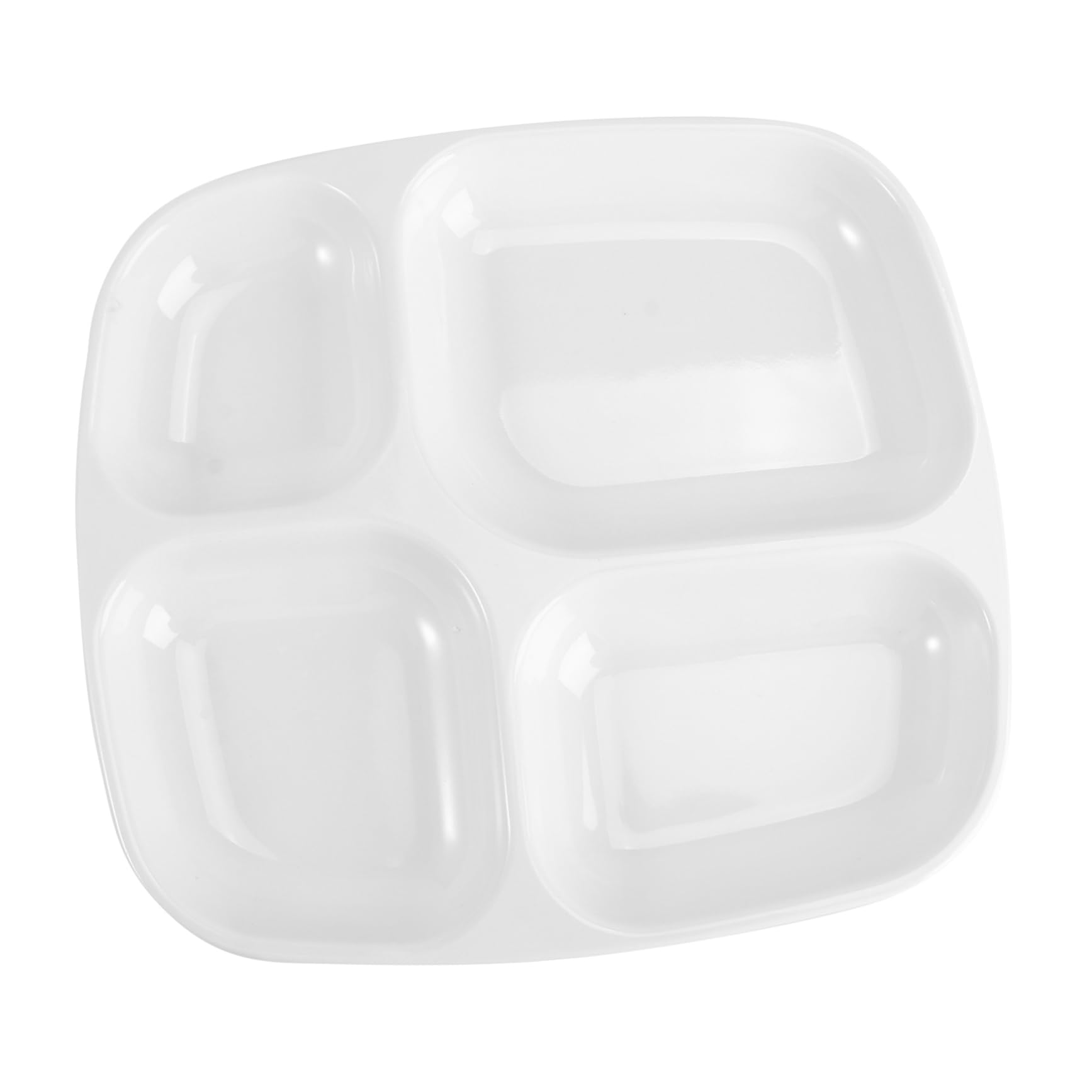 GRIRIW 4Grid Divided Compartment Plate Fall Rice Tray for Home Restaurant Use Tableware Yellow White for Meals Snacks and Appetizers