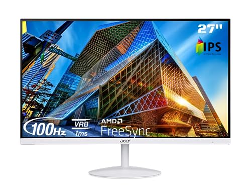 Image of acer SA272E 27 Inch Full HD IPS Ultra Slim (7.2mm Thick) Backlight LED LCD Monitor I Zero Frame I 100Hz Refresh I 1 MS VRB I AMD Free Sync I 1xHDMI 1xVGA I Stereo Speakers I Eye Care I White