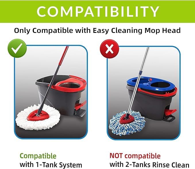 Miniatura 3 de 2 piezas de repuesto de trapeador giratorio EasyWring de 360 compatibles con la mayoría de la mopa giratoria universal