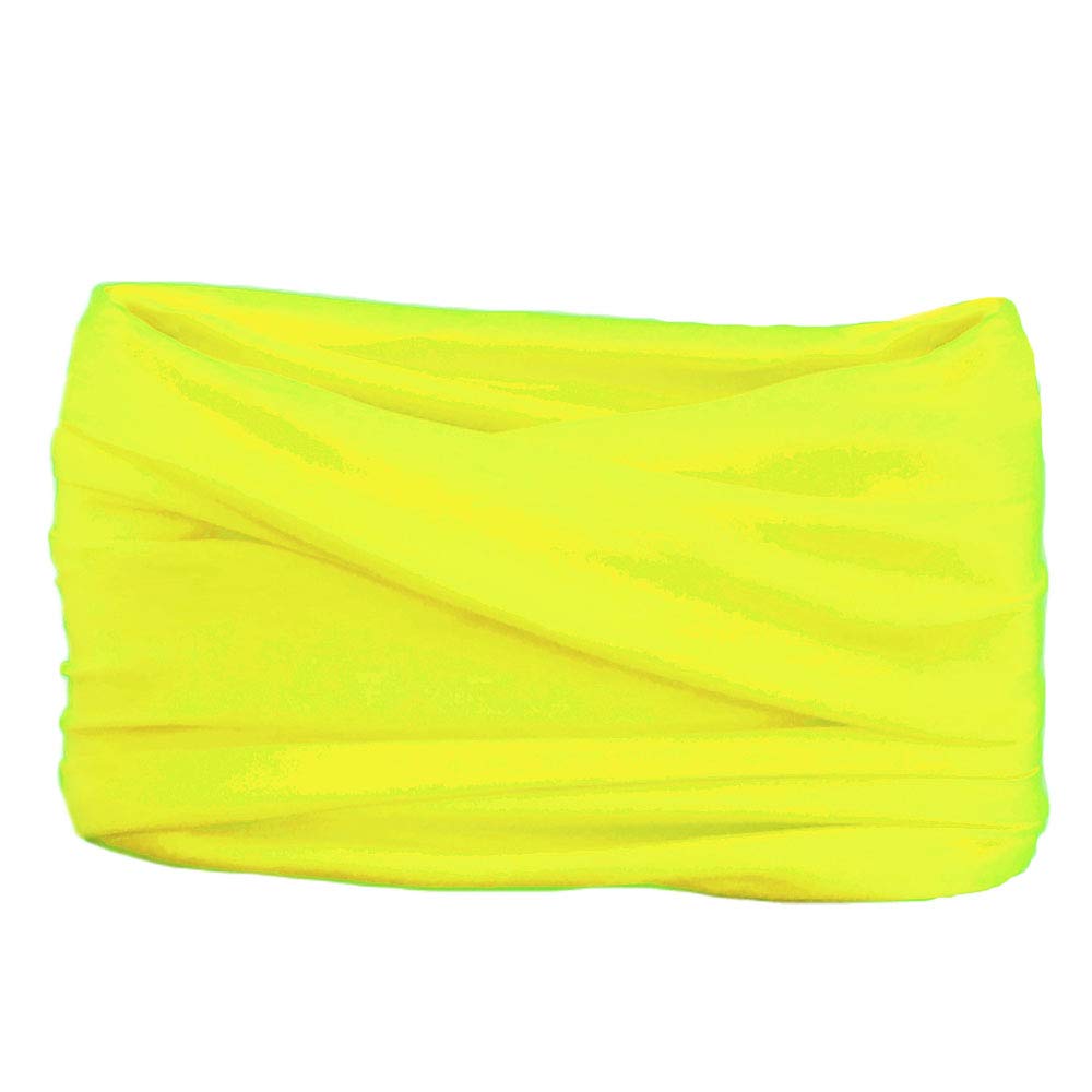 RockJock Multifunctional Headwear Neck Scarf Bandana Balaclava Face mask Headband Hairband Tube Gaiter Stretch Snood for Sports Yoga Running Cycling Hiking – Buy Single or 6 piece Multipack-Fluo-1