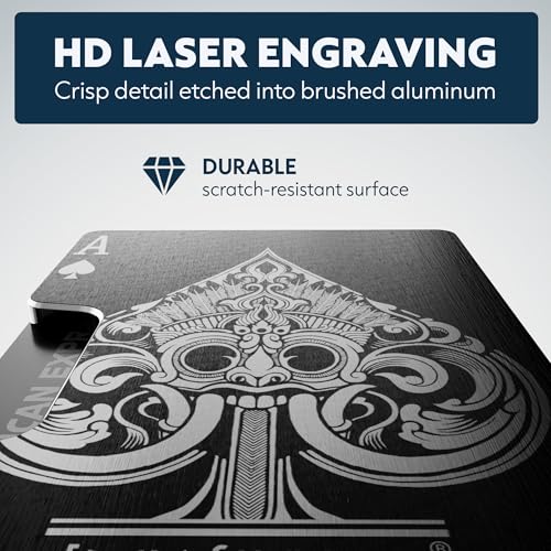 Image of Engraved Aluminum Wallet for Men - Slim Money Clip & Card Holder with Engraved Finish. Enhanced RFID Blocking, Compact, Unique & Minimalist Wallets