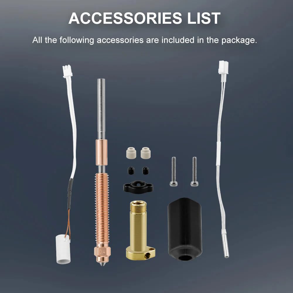 Hi Combo Hotend for Creality Hi/Hi Combo Keramik-Heizblock-Set mit 0,2/0,4/0,8 mm gehärteter Stahldüse, schnelles Aufheizen, Hi-Upgrade-Hotend (1 x Hot-End-Kit + 1 x 0,4 mm Düse)