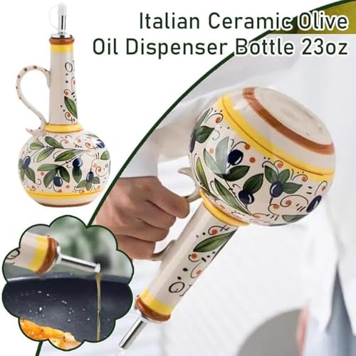 Aceitera de cerámica pintada a mano para dar un toque elegante a tu mesa de cocina 7