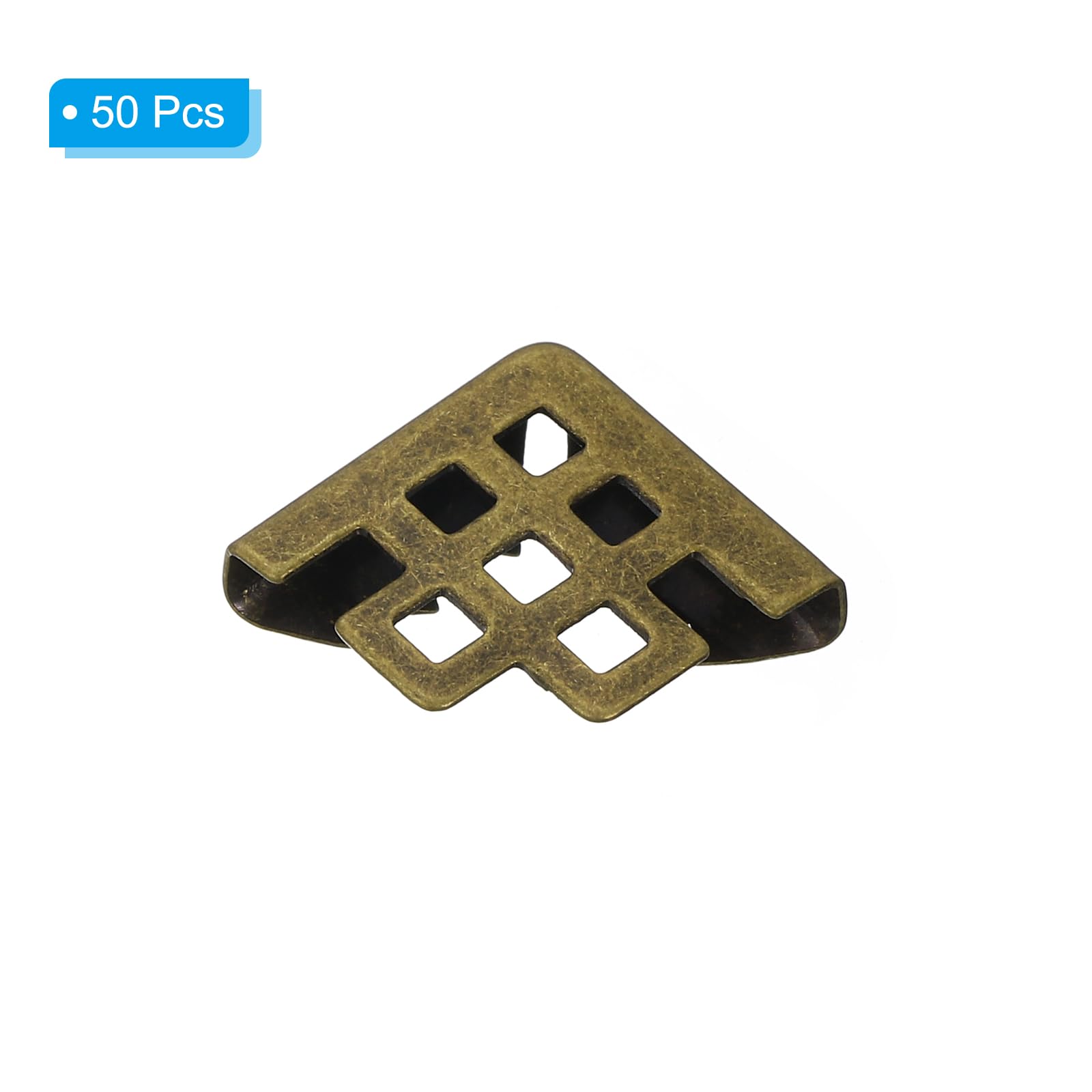PATIKIL 16mm Metal Book Corners,50pcs Photo Corners Book Corners Protector Retro Metal Decorative for Crafting Scrapbook Photo Album Book Binding,Bronze - Image 3