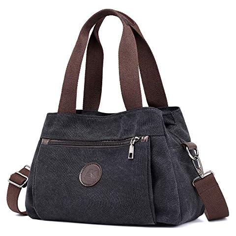 Chikencall® Women Hobo Handbags Casual Canvas Vintage Crossbody Bag Daily Multi Compartment Purses Shoulder Tote Shopper Bag Cover