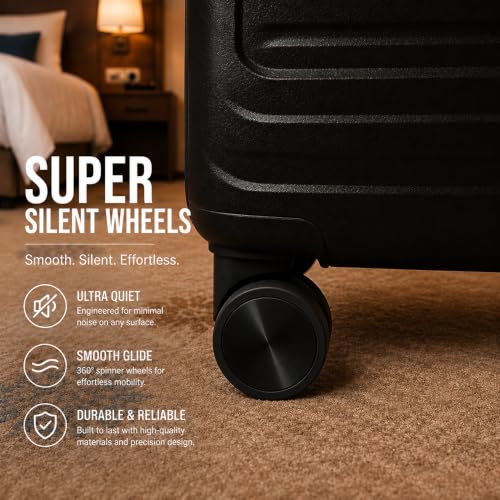 Image of 3G Smart Soft Combination Cabin Size Suitcase Trolley Bag with USB cahrging Port 20 inch, Black