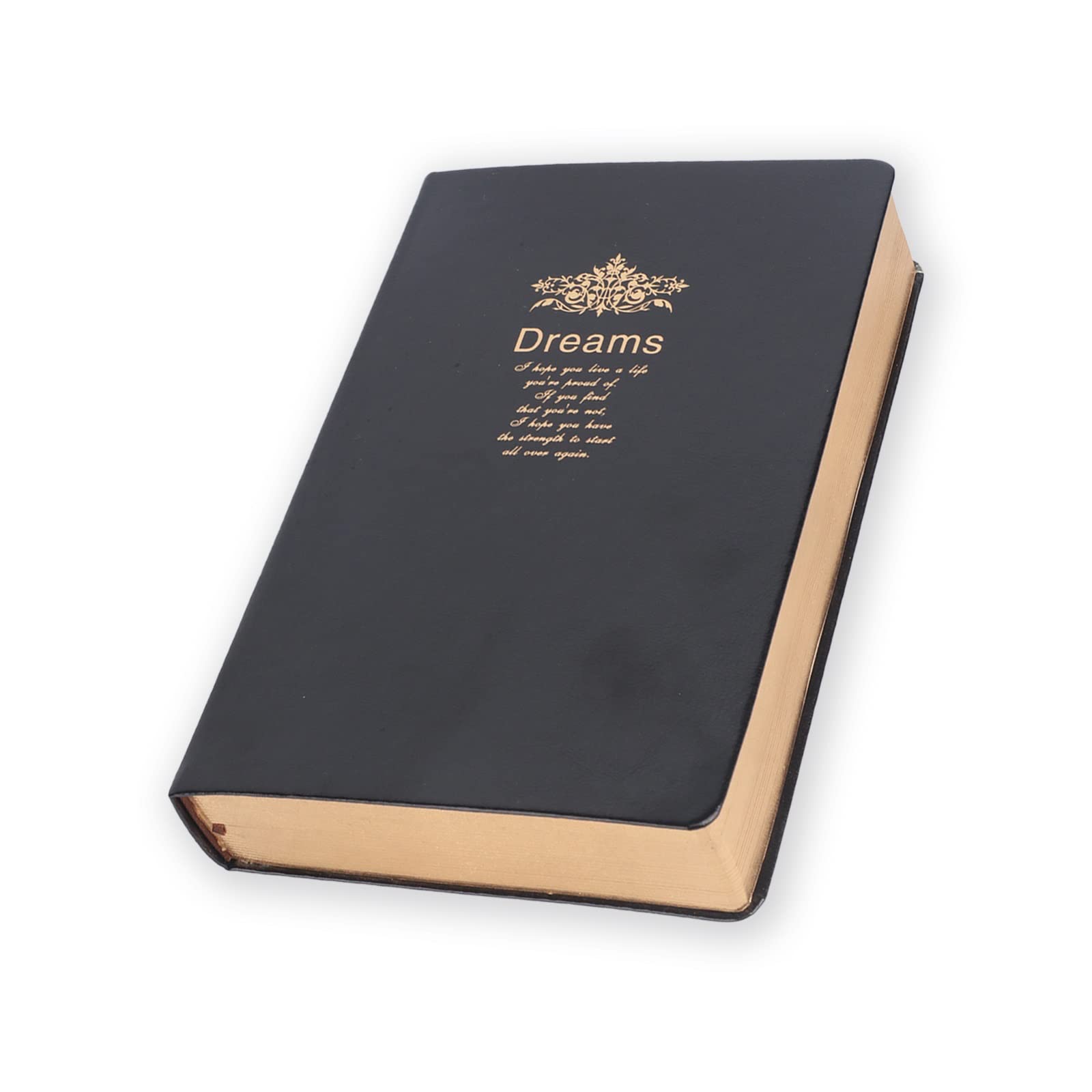 Photo 1 of UMIKU Thick Journal,A5 Notebook with Black Vintage Faux Leather Cover,Exquisite Papers with Golden Rim,416 Pages Notebook for Writing Travel Diary Office School Business