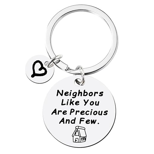 Neighbor Gifts Keychain for Women Men Neighbor Moving Away Gifts for Neighbors Housewarming Gift for Neighbor Birthday Christmas Gifts for Neighbors Like You Are Precious and Few Keychain Engarved