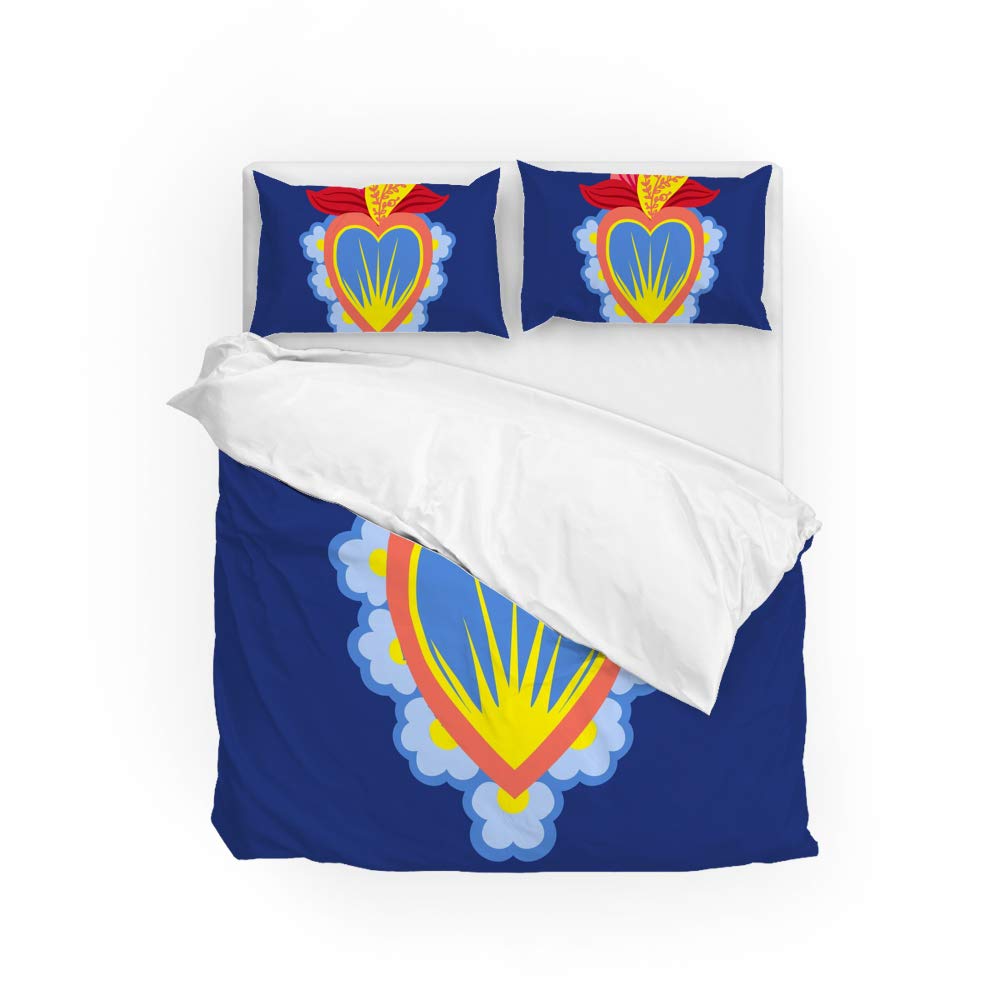 Housse de couette en polyester ultra doux CHEHONG parure de lit durable bleu