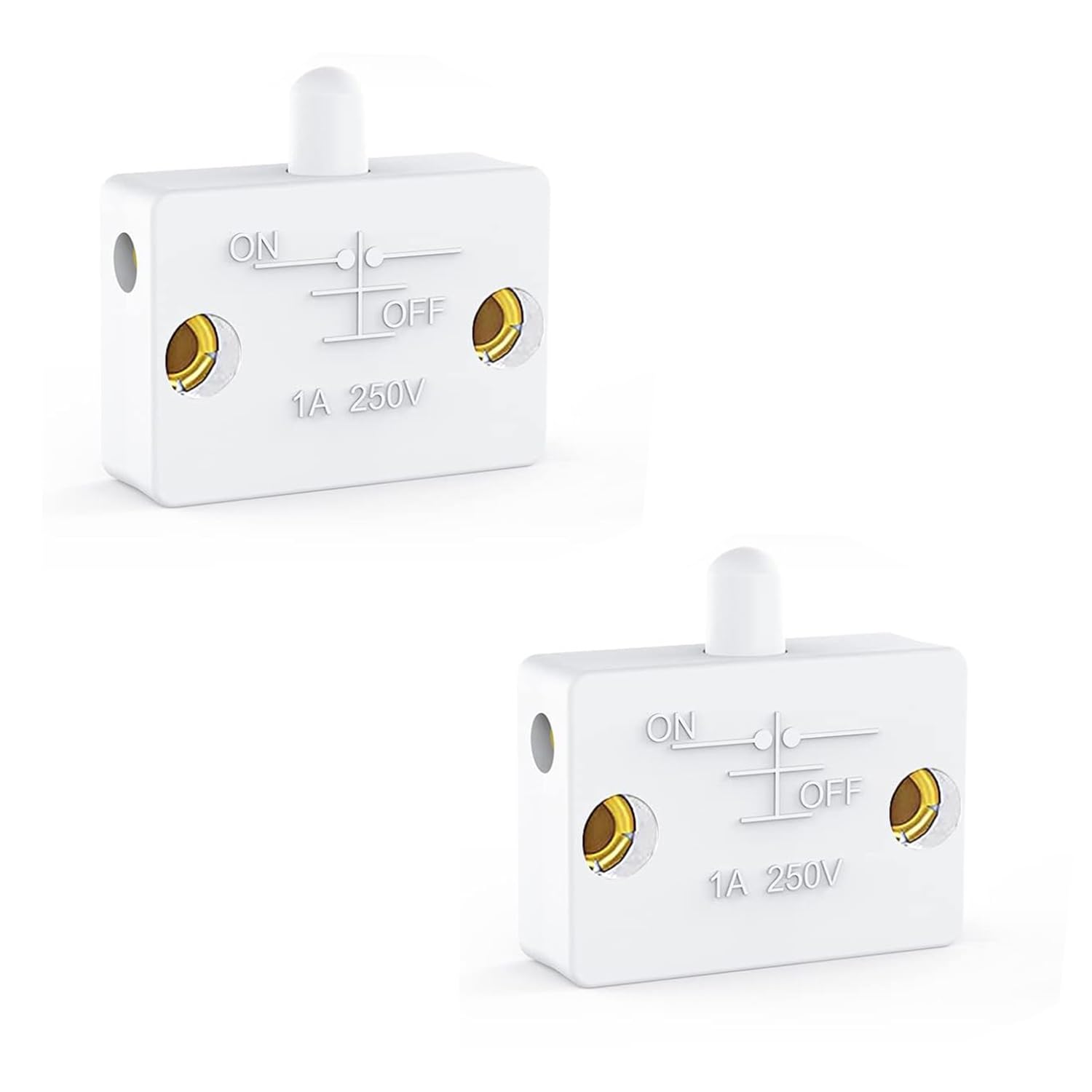Ascension 2 Pcs Cupboard Door Switch White 1A 250V Cupboard Auto Control Switch Cabinet Lamp Switch Wardrobe Touch Switches Drawers Light Switch Open On Close Off (Pack of 2)-picture-15