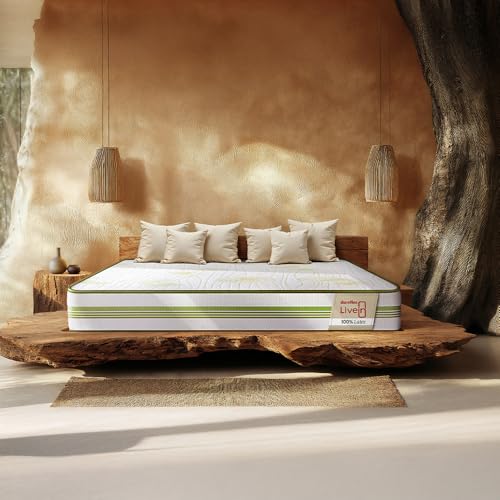 Image of Duroflex LiveIn 100% Latex - Natural Pincore Latex Mattress, Eco-Friendly, Naturally Cool, Medium Firm, 10 Years Warranty, 6 Inch King Size Bed Mattress (72x72x6 Inch)
