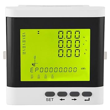 Ketsicart Electric Power Meter, Multi-Function Three-Phase Programmable Digital LED Ammeter Voltmeter Power Meter for Electrical Parameter Monitoring Management