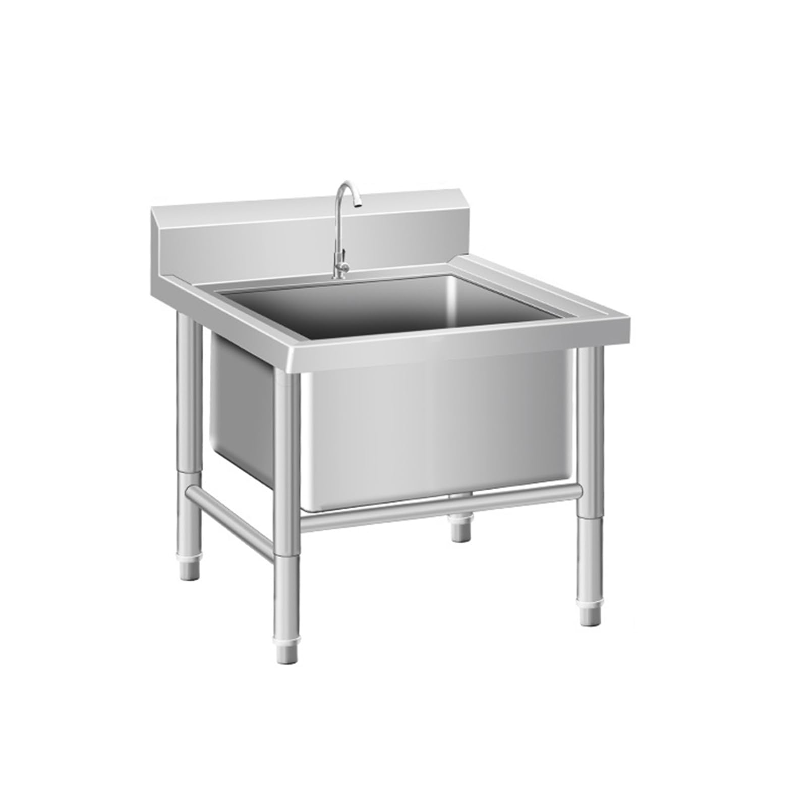 asdchZen Mop Pool Slop Sinks,Commercial Floor Mop Sink,Stainless Steel Mop Service Basin With Deep Basin,Utility Tub Mop Bucket Laundry Room Slop Sink,For Kitchen/Rest,60 * 60Cm,60 * 60cm