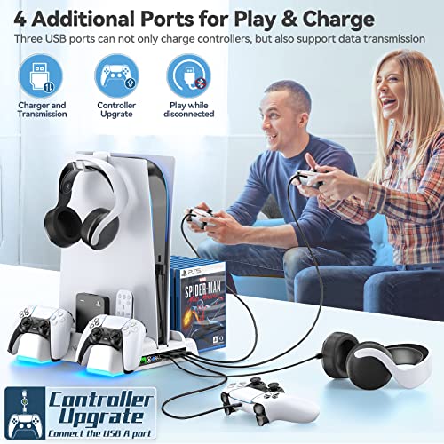 Oivo IV-P5235 Ps5 / Ps5 Slim Stand And Cooling Station With Led Controller Charging Station For Playstation 5 Console thumb #6