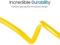 Vista 6 de Cmple - Cable Ethernet Cat5e de 7 pies, Cable Patch Ethernet UTP Cat 5e de 350 MHz, Cable LAN de red de 1 Gbps, Conectores RJ45, Compatible con PC