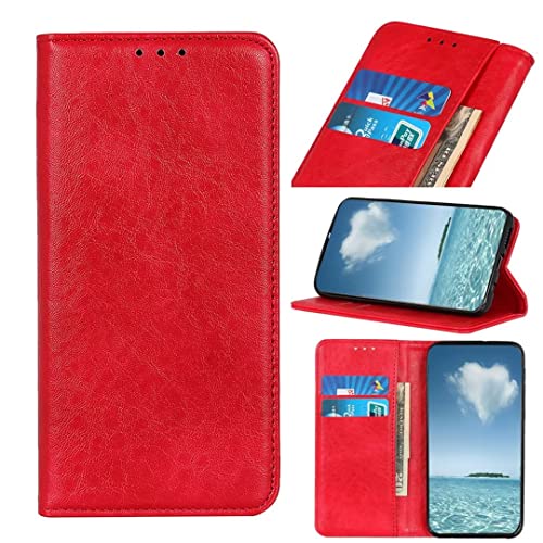 Étui Sony Xperia 10 V en cuir rouge élégant aux finitions de qualité