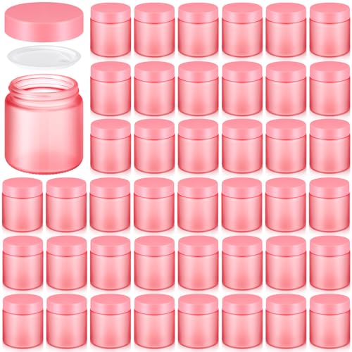 Image of Norme 48 Pcs 4 oz Glass Jars with Lids Cosmetic Jars, Pink