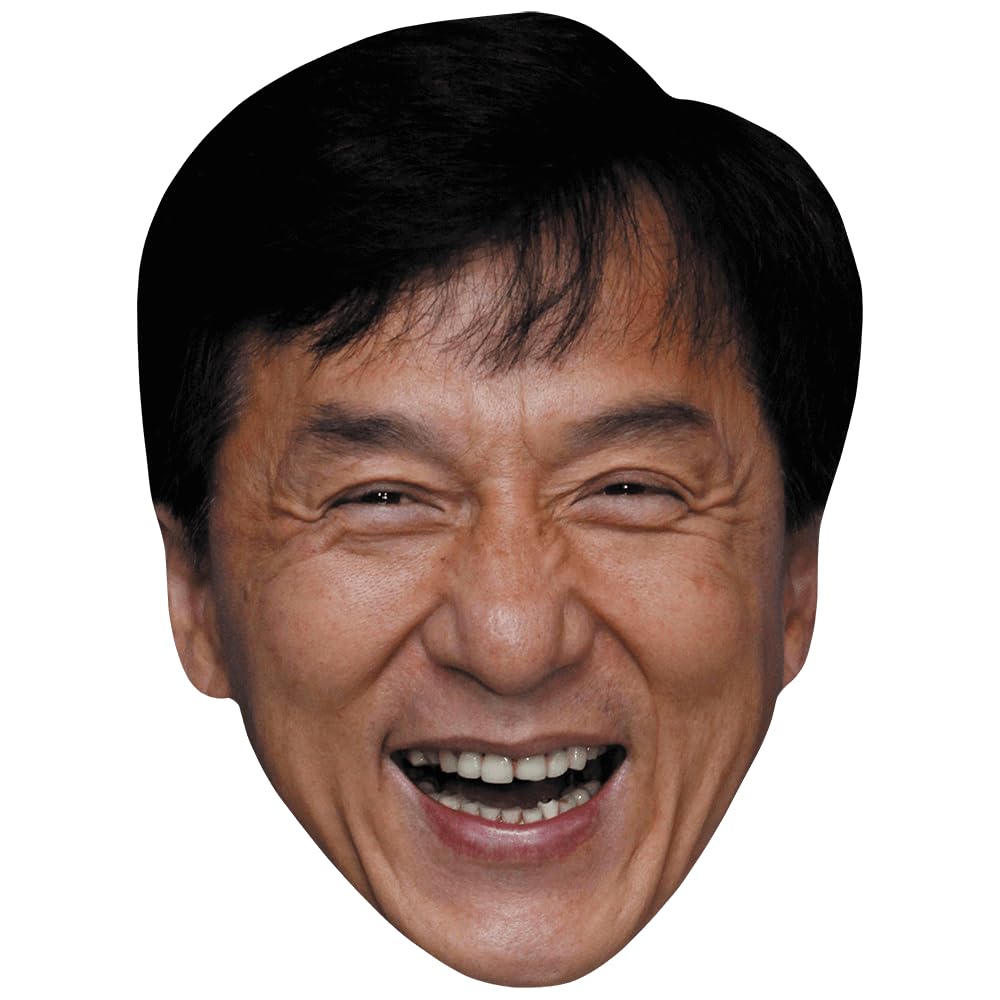 Jackie Chan (Laugh) Celebrity Mask, Flat Card Face, Fancy Dress Mask