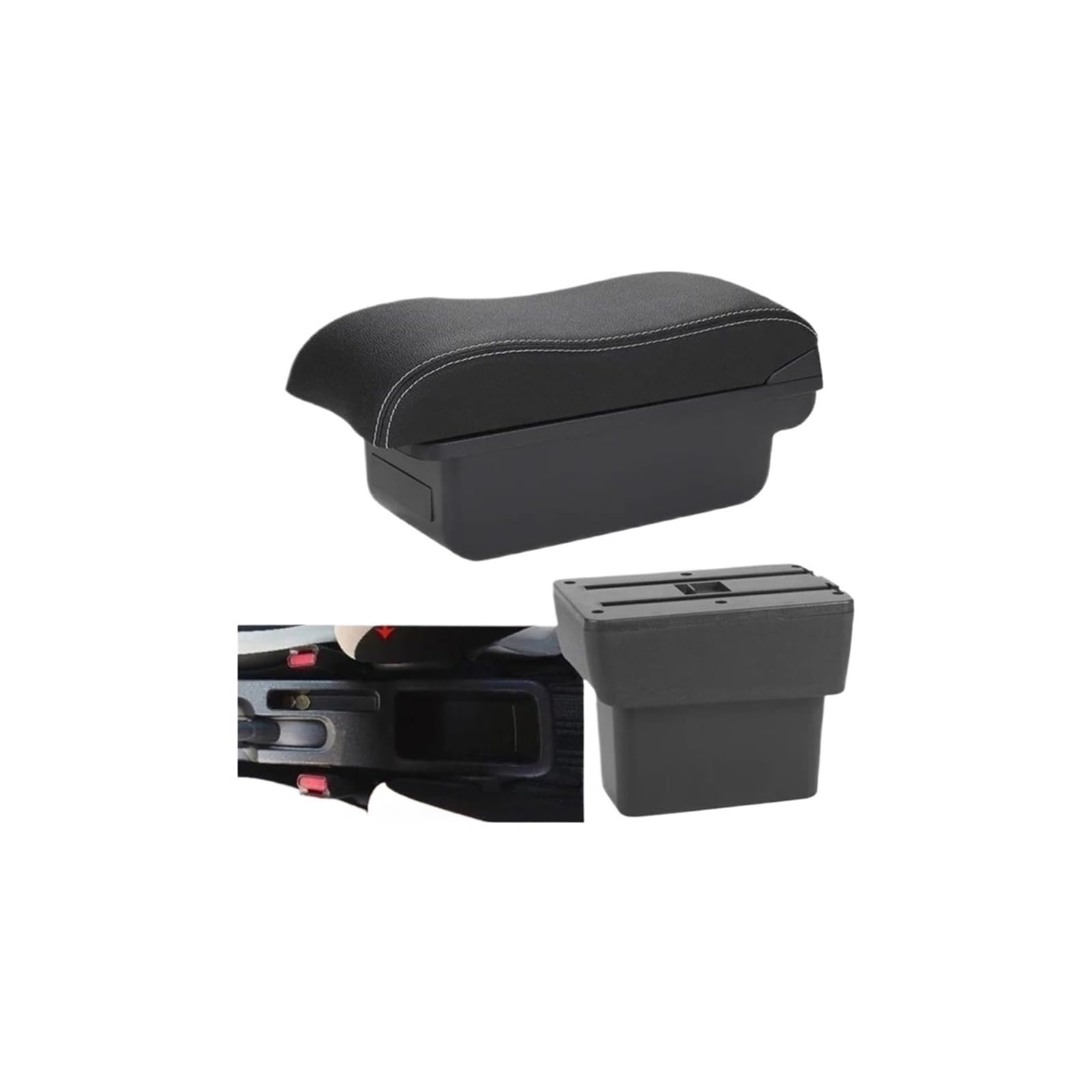 HCKCLMBMZW For Nissan For Note For EPower 2016-2022 Armrest Box Central Storage Dedicated Interior Retrofit Car Car Armrest Center Console(C3 Black White Nousb)
