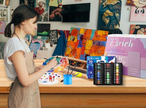 Acrylic-Paint-Set74-PCS-Professional-Paint-Supplies-with-Paint-Brushes-Acrylic-PaintTable-Easel-Canvases-Painting-Pads-Palette-Paint-Knives-Brush-Cup-and-Art-Sponge-for-Hobbyists-and-Beginners